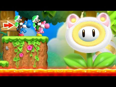 Newer Super Mario Bros. Wii - 2 Player Co-Op Walkthrough 100% - Part 1