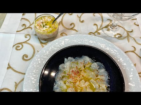 Carpaccio de St Jacques et tartare de langoustines
