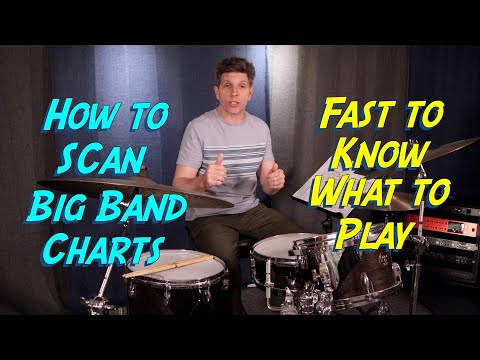 how to begin jazz band drum charts/read big band charts/quick start to reading jazz band drum charts