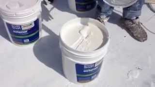 Ceramic InsulCoat Roof - Drill Paint Mixer used to Stir the Coating (Paint) On-Site 2013