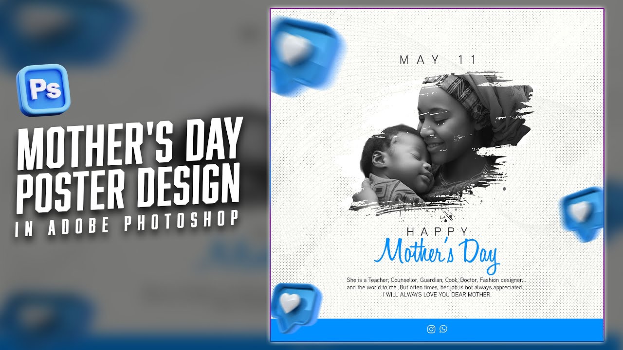 Mother's day Poster Design | Photoshop Tutorial | Graphic Design