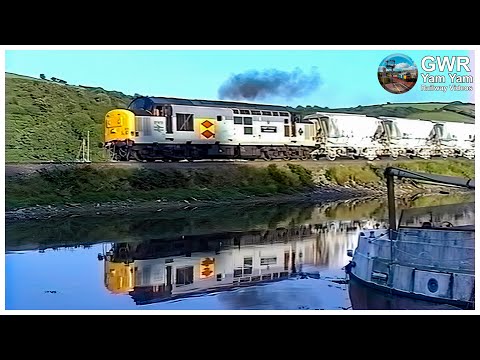 Class 37s on China Clay CDAs at Golant - 4K Remaster