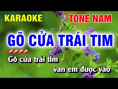 Karaoke Gõ Cửa Trái Tim Tone Nam Nhạc Sống Dễ Hát | Nguyễn Linh