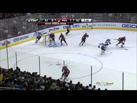 Michael Stone goal 1-0 April 24 2013 San Jose Sharks vs Phoenix Coyotes NHL Hockey