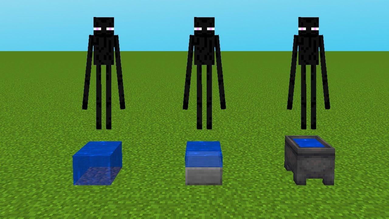 Enderman water test in minecraft