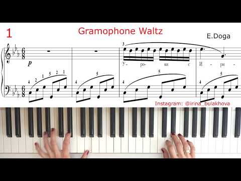 DOGA GRAMOPHONE Waltz Piano ГРАММОФОН ВАЛЬС Дога Gramofone  Simple piano cover Music sheet Ноты