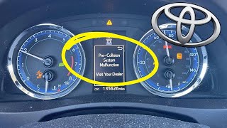 “Pre-collision system malfunction” warning in Toyota vehicles