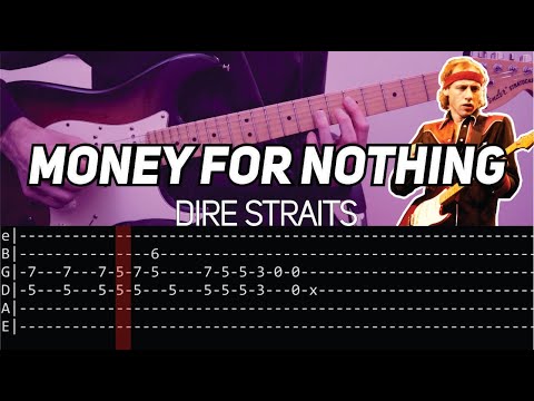 Dire Straits - Money for nothing intro + Live solo (Guitar lesson with TAB)