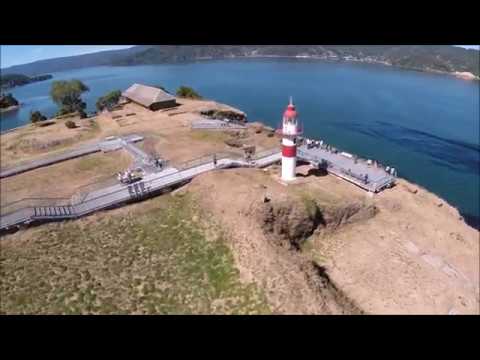 Lighthouse of the Niebla fort at Valdivia City, Chile