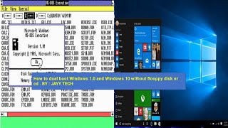 How to dual boot Windows 1.0 and Windows 10 without flooppy disk or cd .