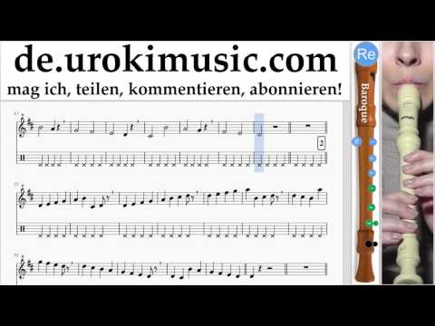 Blockflötenunterricht B. Shakira - Waka Waka Teil#1 um-995