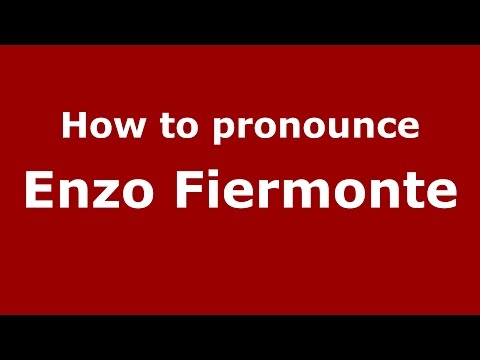 How to pronounce Enzo Fiermonte (Italian/Italy)  - PronounceNames.com