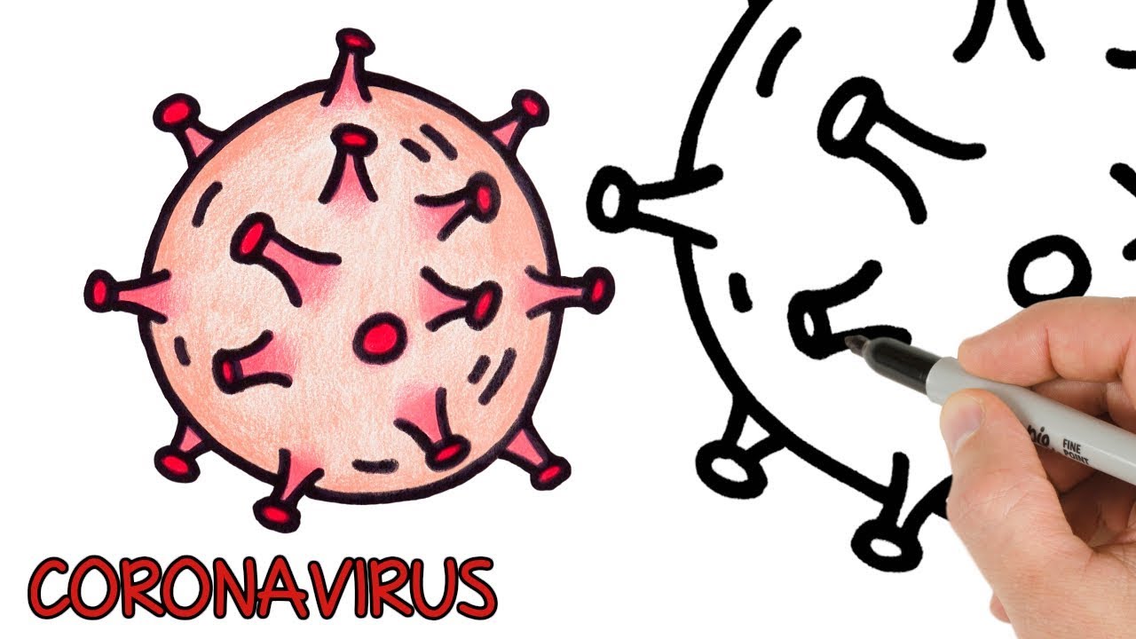How to Draw Coronavirus Covid-19 | Stay home and draw with me 😷