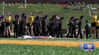 Hickman marching band subs in for Marching Mizzou at Faurot Field