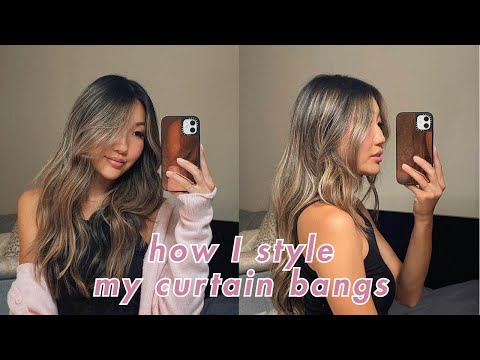 HOW I STYLE CURTAIN BANGS & CURL MY HAIR (effortless...