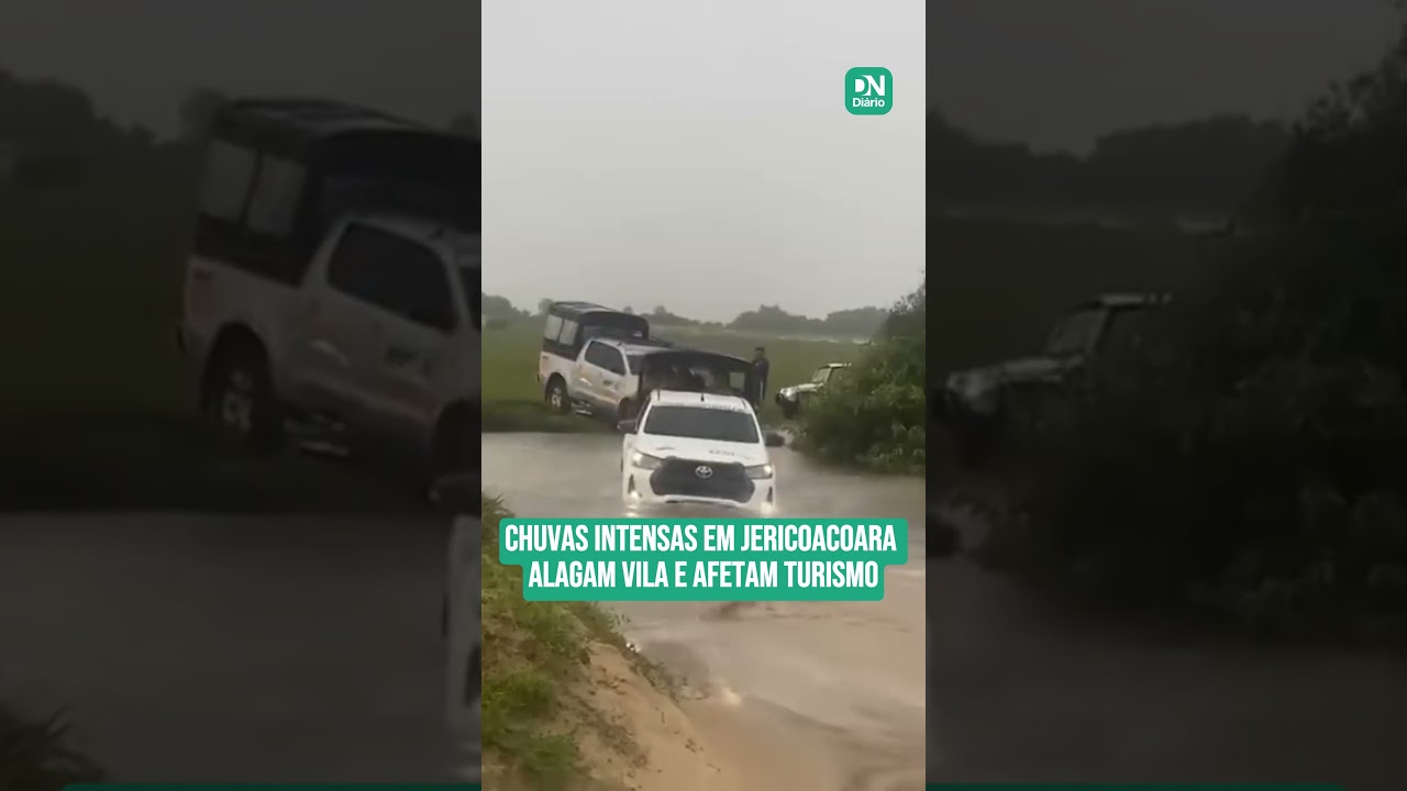 Imagem da notícia Chuvas intensas em Jericoacoara alagam vila e afetam turismo; veja imagens