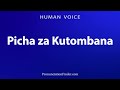 How To Pronounce Picha Za Kutombana