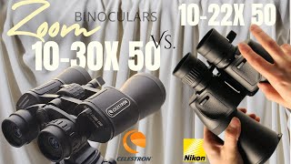 NIKON 10-22X 50 Vs. CELESTRON UpCLose G2 10-30X 50 Zoom Binoculars - Don't Buy Until You WATCH This!