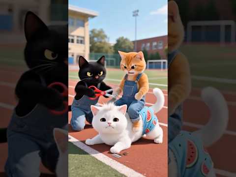 مياو😿اصحابه حلقولو شعره في المدرسه😱💔ياترى اي السبب؟!#shortvideo #قطط #cat