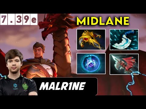 Malr1ne Dragon Knight Midlane - Dota 2 patch 7.39e Pro player Gameplay