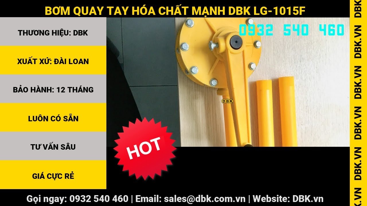 Video Bơm quay tay hóa chất mạnh DBK LG-1015F - Bơm quay tay hóa chất mạnh DBK LG-1015F