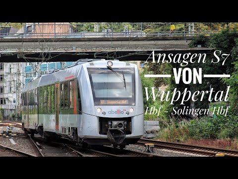 Ansagen der S7 der Abellio von Wuppertal Hbf - Solingen Hbf