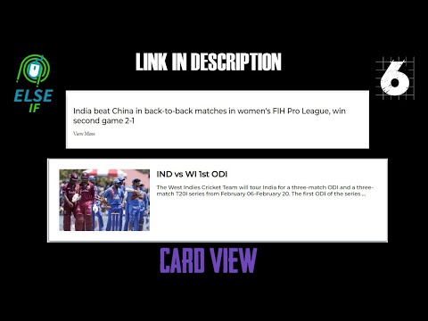 Responsive Card view design using html css | ELSE IF