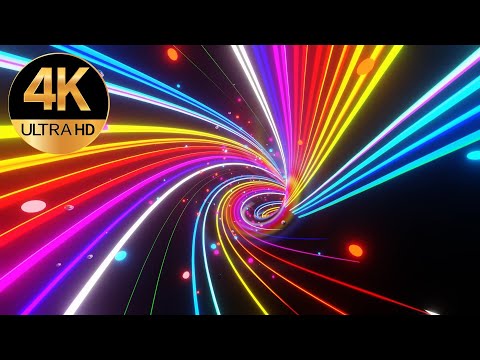 10 Hour 4k Tv Relaxing screensaver multi Color Abstract neon Flip tunnel Background Video loop