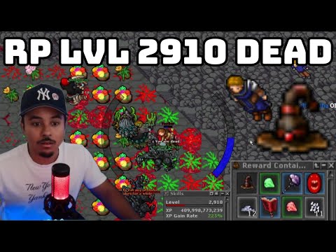 BEST HUNT FOR MONK LVL 600+, RP LVL 2910 DEAD, FERUMBRAS' HAT DROPPED IN UNEBRA, #tibia #gwtibia