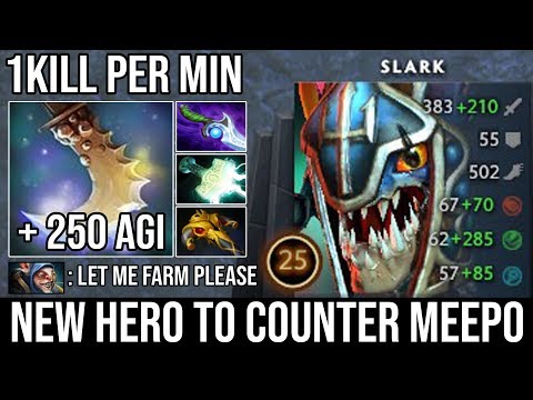 Crazy Slark 1Kill Per Min Destroyed Meepo & Jugg - Infinite Hunting Food with Max Agi Steal DotA 2