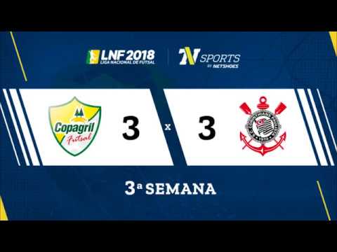 LNF2018 - Copagril 3 x 3 Corinthians - Gols - 3ª Rodada
