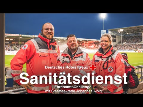 Sanitätsdienst im Holsteinstadion mit Johannes Albig / DRK-EhrenamtsChallenge