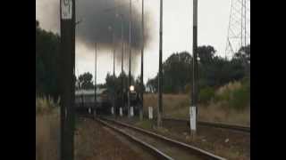 preview picture of video 'Steam Locomotive Class 15F Janine in Waterval, South Africa'