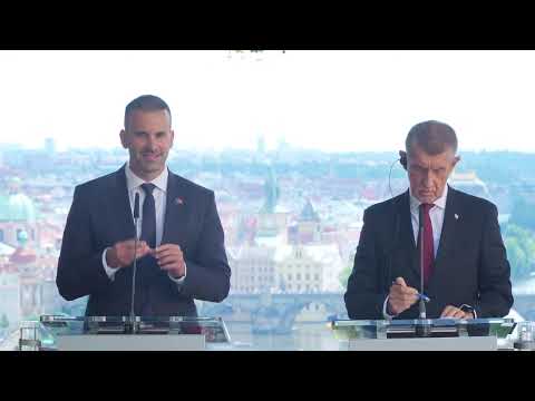 Premiéři Andrej Babiš a Milojko Spajić na tiskové konferenci v Praze