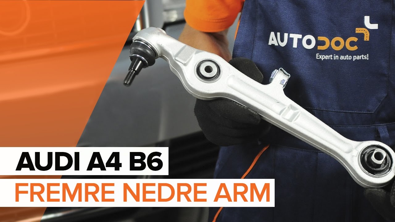 Slik bytter du nedre bærearm fremme på en Audi A4 B6 – veiledning