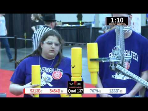 2015 VRC Engr Q137 - 5313B 5454B vs 7679 1233F - 54 to 52 - VEX Worlds 2015 - Engineering Division