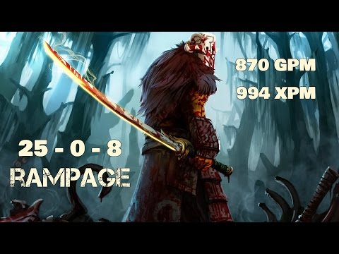 Dota 2 - Juggernaut Drunkmers | 25 - 0 - 8 | 870GPM - 994XPM