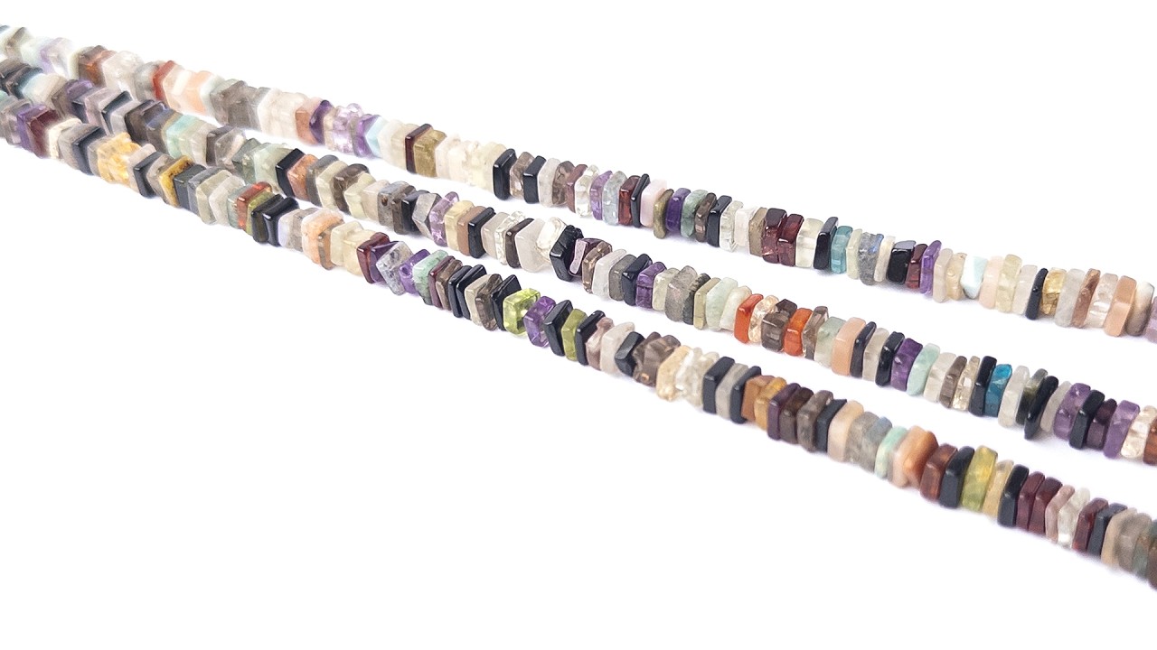Disco | Smooth Square Heishi | 4.7-5mm Bead Size | 20cm Strand Length video