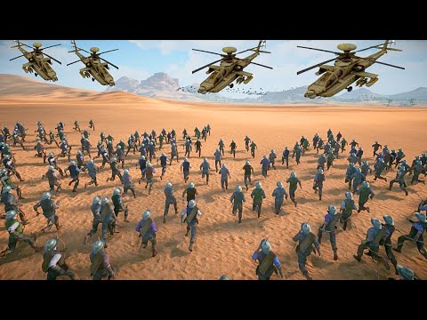 APACHE AH-64 Helicopter VS 1 Million Archers | Ultimate Epic Battle Simulator 2