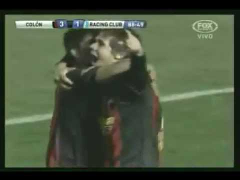 Golazo de Graciani por encima del arquero - Colon 3 - racing 1 - C Sudamericana - 23-08-2012