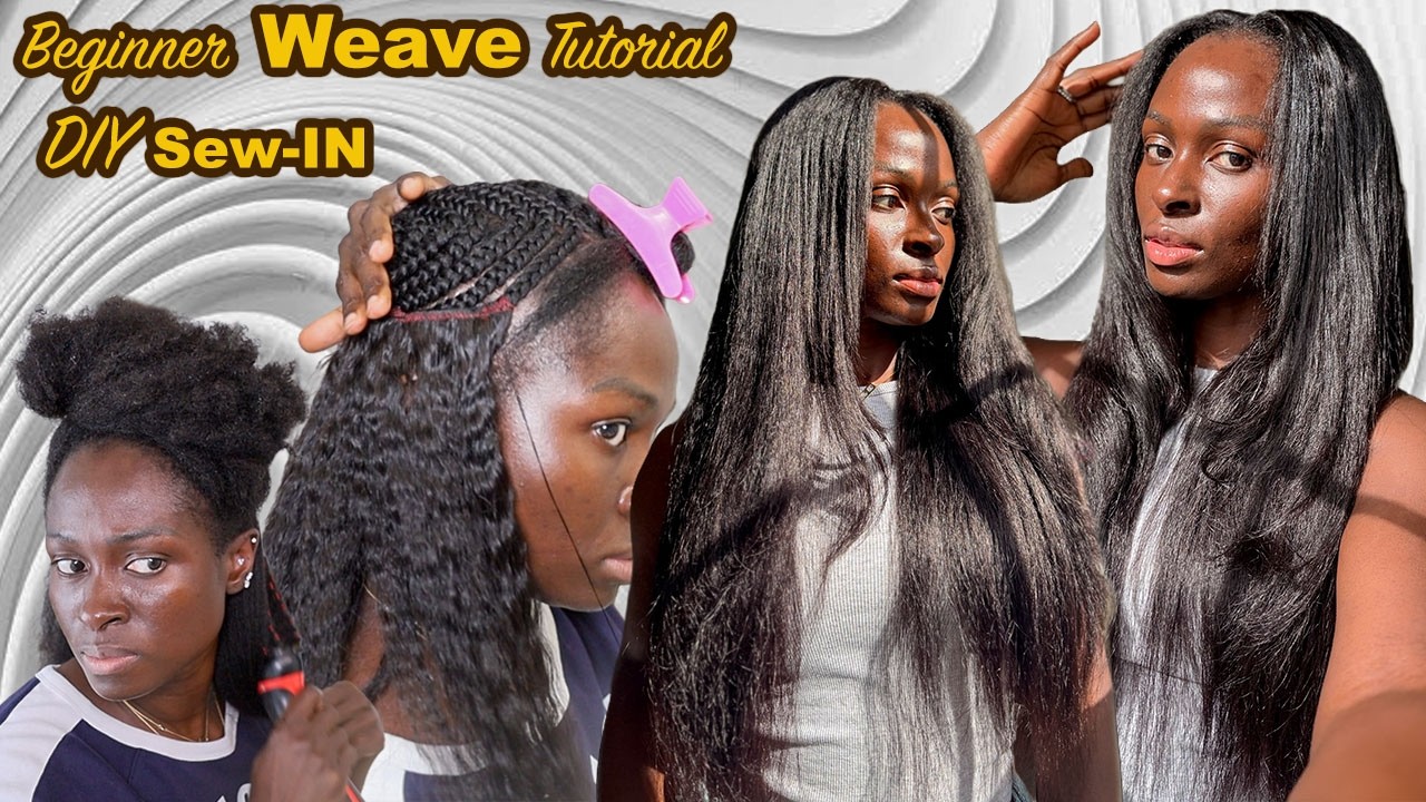 Beginner DIY KINKY STRAIGHT Weave At Home 🫣| Don’t Tell My stylist!
