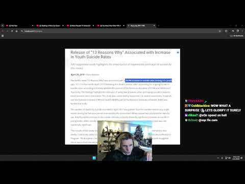 xQc cracks a joke at 13 Reasons Why Show