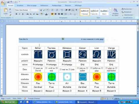 comment traiter un tableau sur word