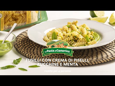 FUSILLI CON CREMA DI PISELLI, ZUCCHINE E MENTA