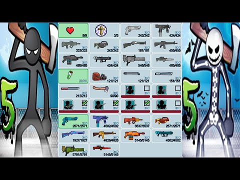 Anger Of Stick 5 - All Weaons & All Helpers Unlocked Fully Upgraded - Level 4 to 7 Android Gameplay