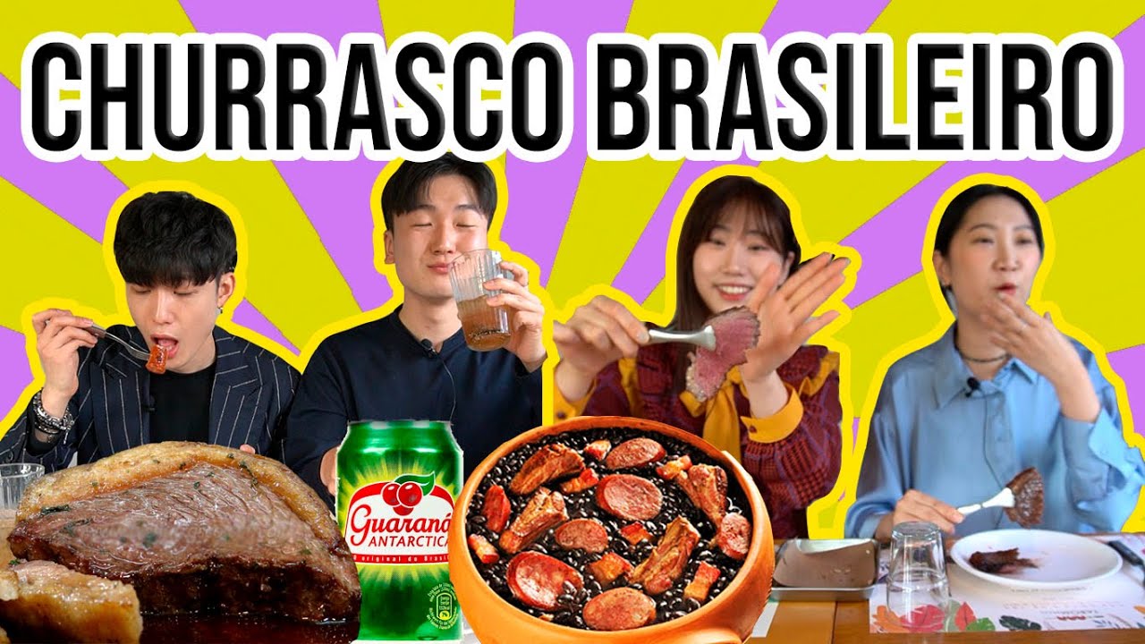 COREANOS EXPERIMENTAM CHURRASCO BRASILEIRO