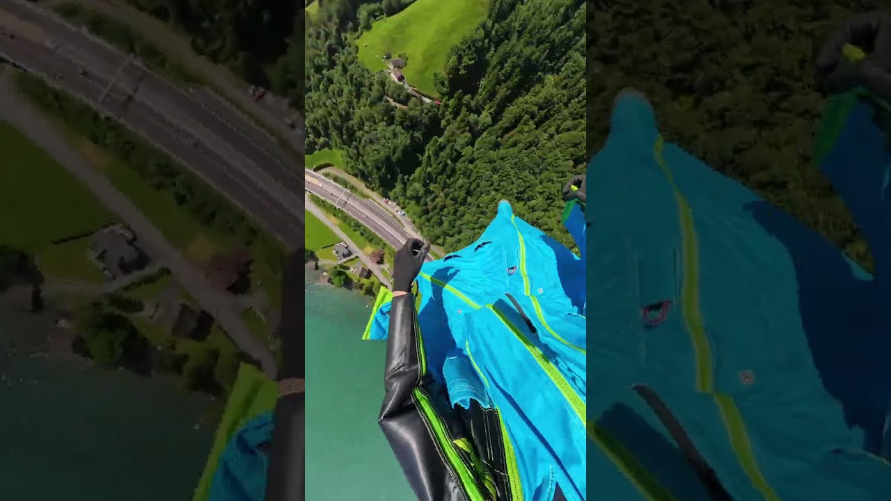 Flying along the mountain