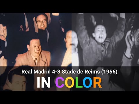 Vintage Thriller: 1956 European Cup Final in Striking Color! Real Madrid vs Stade de Reims ⚽🔥