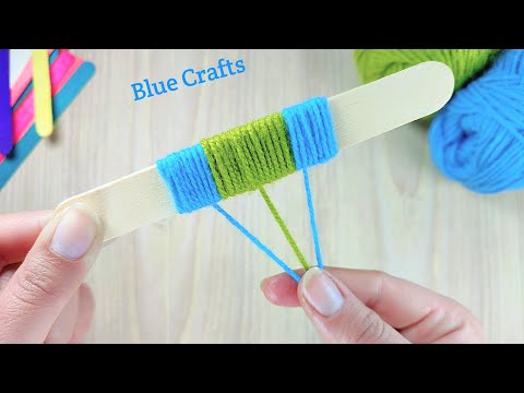 Wow 👌 | Super Easy Woolen Flower Craft Making With Ice Cream Stick | Woolen Thread Flowers