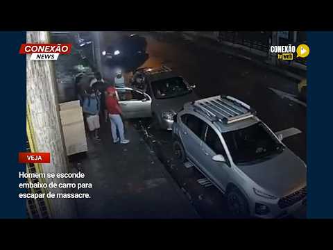 Vídeo: Homem se esconde embaixo de carro para escapar de massacre.